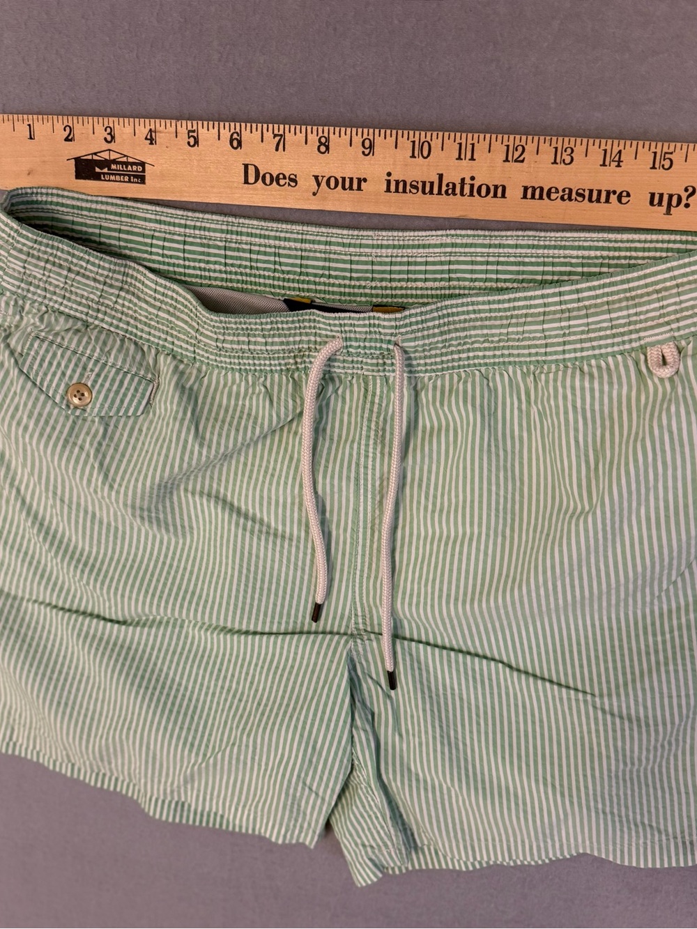 Polo Ralph Lauren Men's Traveler Seersucker Swim Trunks Green Med Old Money Prep - Picture 6 of 12